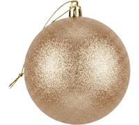 20cm Large Champagne Bauble PVC Shatterproof Glitter Finish Christmas Balls Ornament - Festive Xmas Tree Hanging Decorations, Round Ornament for Holiday Home Decor