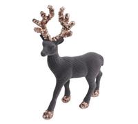 Shatchi 20Cm Grey Velvet Deer Ornament - Christmas Reindeer Ornament - Indoor Table, Mantelpiece And Shelf Decoration - Festive Home Décor