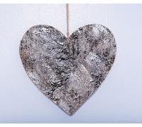 SHATCHI 20cm Heart Shape Birch Bark Wooden Christmas Tree Wall Door Wreath Ceiling Hanging Xmas Home Decorations, Wood