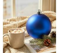 Shatchi 20cm Mat Christmas Bauble - Premium Bauble & Home Décor Ornament in Dark Blue | Size: 20 cm Shatchi Dark Blue 20 cm