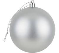 Shatchi 20cm Mat Christmas Bauble - Premium Bauble & Home Décor Ornament in Silver | Size: 20 cm Shatchi Silver 20 cm