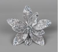 Shatchi 20cm Silver Poinsettia Poinsettia Flower - Christmas Tree Decoration Shatchi Silver