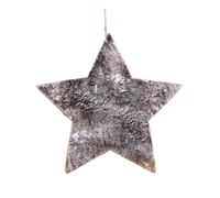 SHATCHI 20cm Star Shape Birch Bark Wooden Christmas Tree Wall Door Wreath Ceiling Hanging Xmas Home Decorations, Wood