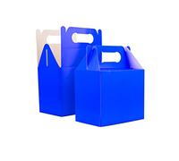 SHATCHI 20Pcs Blue Colour Cardboard Lunch Takeaway Birthday Wedding Carry Meal Food Cake Party Box Childrens Loot Bags