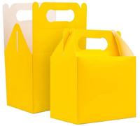 SHATCHI 20Pcs Yellow Colour Cardboard Lunch Takeaway Birthday Wedding Carry Meal Food Cake Party Box Childrens Loot Bags