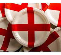 SHATCHI 20Pcs England Paper Plates St George Party Supplies for England Sporting Events Pub Football World Cup Celebrations Party
