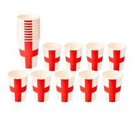 SHATCHI 20Pcs England St George Paper Cups for FIFA 2026 World Cup Football Parties - 9oz Disposable Drink Cups for Pub Sporting Events, Garden Celebrations and Street Party Gatherings