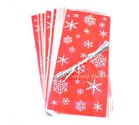 Shatchi 20Pcs Red Christmas Cello Cellophone Snowflake Design Party Table Decorations Sweet Favour Bags