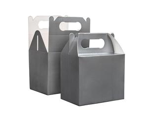 SHATCHI 20Pcs Silver Party Food Lunch Boxes Takeaway Containers 14x12x10 cm - Meal Treat, Candy, Cookie, Toys, Cake Packing for Kids Birthday, Wedding, Catering Events, Picnics Party Bags