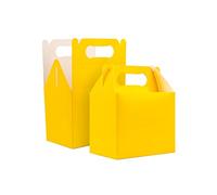 SHATCHI 20Pcs Yellow Colour Cardboard Lunch Takeaway Birthday Wedding Carry Meal Food Cake Party Box Childrens Loot Bags