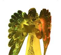 SHATCHI 21cm Novelty LED Fibre Optic Light Up Angel Figure Colour Changing Wings Christmas Xmas Home Table Decoration Gifts Present