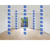 Shatchi 21St Glitz Blue Anniversary Birthday Metallic Hanging String Shiny Foil Wall Decorations Pack Of 6