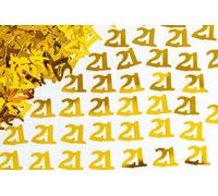 Shatchi 21Th Birthday Confetti Gold 2 Pack X 14 Grams Birthday Decoration Foil Metallic 2 Pack