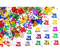 Shatchi 21Th Birthday Confetti Multicolour 2 Pack X 14 Grams Birthday Decoration Foil Metallic 2 Pack
