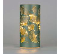 SHATCHI 22cm Christmas Decorated Vase Table Lamp Etched Glass Tube Xmas Silver Cylinder LED Fairy Lights Battery Operated Table Decoration, Foilage