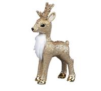SHATCHI Golden Figures Santa Tree Gnome Christmas Tabletop Centrepiece Showpieces Home Art & Craft Xmas Party Window Décor, Gold, 22cm Reindeer