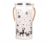 Shatchi 23cm Christmas Decorated Jar Table Winter Woodland Scene Lantern in Clear Shatchi Clear