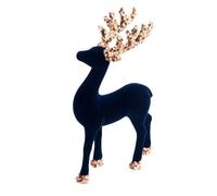 Shatchi 23Cm Midnight Blue Velvet Deer Ornament