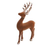 Shatchi 23Cm Velvet Deer Dusky Brown - Christmas Reindeer Ornament - Indoor Table, Mantelpiece And Shelf Decoration - Festive Home Décor