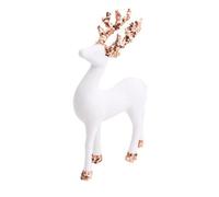 Shatchi 23Cm White Velvet Deer - Christmas Reindeer Ornament - Indoor Table, Mantelpiece And Shelf Decoration - Festive Home Décor