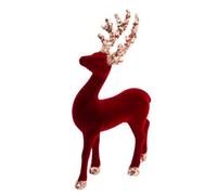 Shatchi 23Cm Wine Red Velvet Deer Figurine