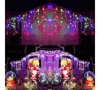 Shatchi 240 Multicolor LED Icicle Christmas Lights - 8 Modes, Auto Timer Shatchi Multicolor