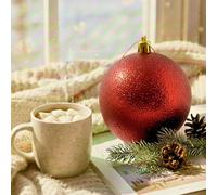 Shatchi 25Cm Dark Red Glitter Christmas Bauble - Christmas Tree & Home Décor Ornament