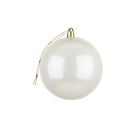 25cm Large White Bauble PVC Shatterproof Glossy Finish Christmas Balls Ornament - Festive Xmas Tree Hanging Decorations, Round Ornament for Holiday Home Decor