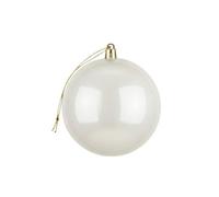 25cm Large White Bauble PVC Shatterproof Glossy Finish Christmas Balls Ornament - Festive Xmas Tree Hanging Decorations, Round Ornament for Holiday Home Decor