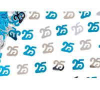 Shatchi 25Th Birthday Confetti Blue & Silver 1 Pack X 14 Grams Birthday Decoration Foil Metallic 1 Pack
