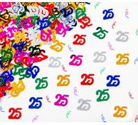 Shatchi 25Th Birthday Confetti Multicolour 4 Pack X 14 Grams Birthday Decoration Foil Metallic 4 Pack