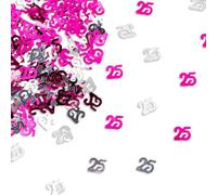 Shatchi 25Th Birthday Confetti Pink & Silver 1 Pack X 14 Grams Birthday Decoration Foil Metallic 1 Pack