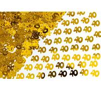 SHATCHI 28g Gold 40th Birthday Confetti Foil Metallic Glitz Table Scatter Sprinkles Age Bday Party Decorations, 12mm
