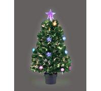 Shatchi 2Ft/60Cm Baubles And Stars Fibre Optic Christmas Tree Led Pre-Lit