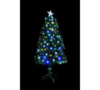 SHATCHI 2Ft/60cm Fibre Optic Christmas Star Topper-LED Berries Balls Decorations-Pre-Lit Green Artificial Xmas Tree-Multicolor Changing Lights, PVC, 60 cm