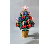 Shatchi 2Ft/60Cm Candle & Bow Fibre Optic Christmas Tree Led Pre-Lit