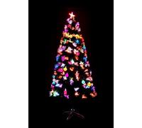 Pre Lit Christmas Tree Fiber Optic Pine LED Bauble Star Xmas Home Decoration 2FT