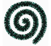 Shatchi 2M Emerald Chunky Tinsel Garland - Chunky Christmas Tinsel Garland - Tree, Mantelpiece And Party Decoration - Festive Home Décor