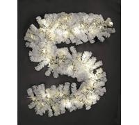 Shatchi 2m Prelit Alaskan Pine White W/Warm White Christmas Christmas Garland Shatchi White