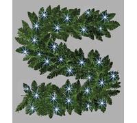 Shatchi 2M Prelit Imperial Pine Green W/cool White Leds Christmas Christmas Garland