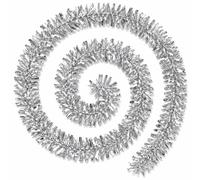 Shatchi 2M Silver Chunky Tinsel Garland Christmas Decoration | Size: 1 Pack Shatchi Silver 1 Pack