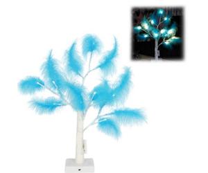 Shatchi 2Pcs 55Cm Light Blue Feather Tree Table Lamp Warm White Leds Lighted Pampas Tree - Battery-Operated Decorative