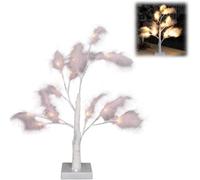 Shatchi 2Pcs 55Cm Light Pink Feather Tree Table Lamp Warm White Leds Lighted Pampas Tree - Battery-Operated Decorative