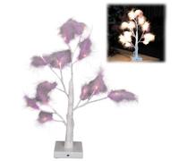 Shatchi 2Pcs 55Cm Purple Feather Tree Table Lamp Warm White Leds Lighted Pampas Tree - Battery-Operated Decorative