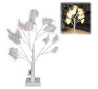 Shatchi 2Pcs 55Cm White Feather Tree Table Lamp Warm White Leds Lighted Pampas Tree - Battery-Operated Decorative