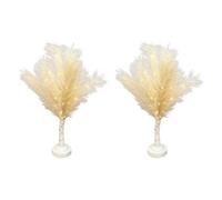 Shatchi 2Pcs 70cm Feather Tree Lamp with Warm White LEDs - Battery Operated in Cream Shatchi Cream