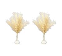 Shatchi 2Pcs 70cm Feather Tree Lamp with Warm White LEDs - Battery Operated in Cream Shatchi Cream