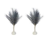 Shatchi 2Pcs 70cm Feather Tree Lamp with Warm White LEDs - Battery Operated in Grey Shatchi Grey