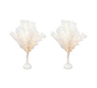Shatchi 2Pcs 70cm Feather Tree Lamp with Warm White LEDs - Battery Operated Shatchi White