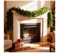 Shatchi 3 Pack Of 16M Alaskan Green Christmas Garland - Thick, Bushy Festive Décor